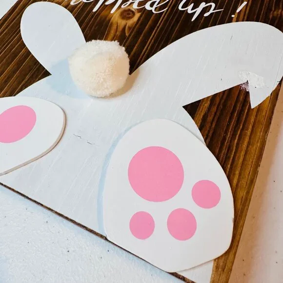 Easter hanging decoration ALL HOPPED UP bunny spring springtime decoration - Picture 9 of 11